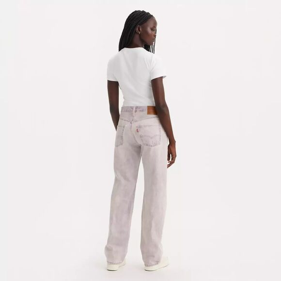 Levis Premium Womens 501 90s Denim Jeans 25 Purple Mid Rise Straight Loose New - Picture 3 of 15